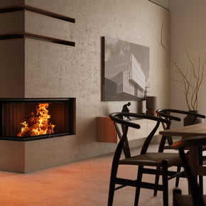 Foyer au bois LUXUS® 40 Coin gauche - LXCL40